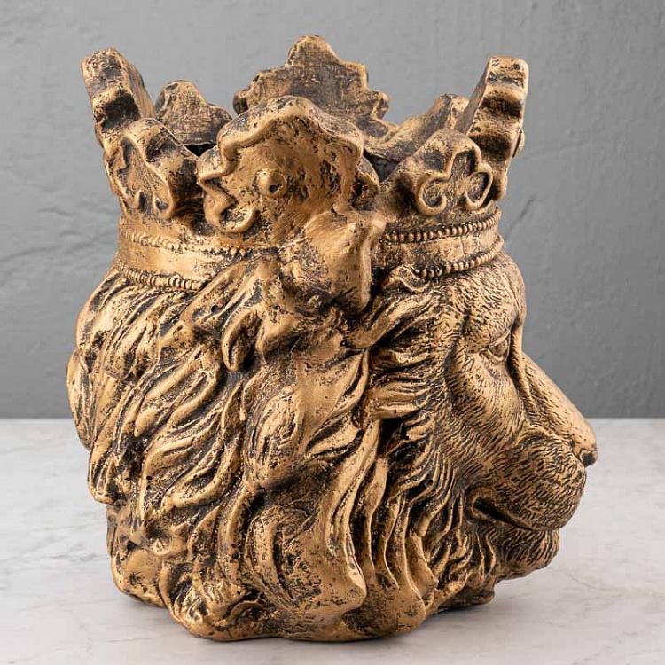 Золотая ваза Голова льва Кларенса Lion Head Clarence Vase Gold