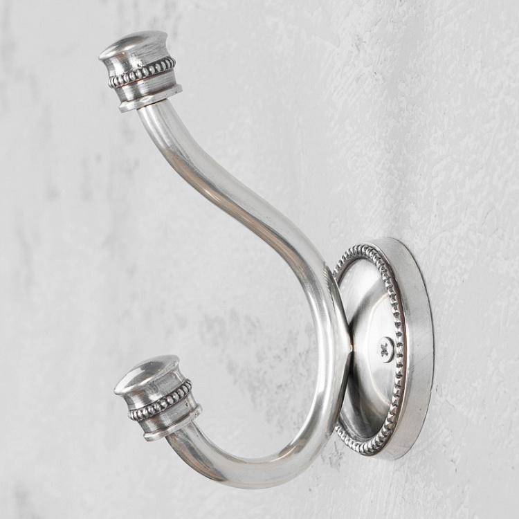 Двухрожковый крючок цвета состаренного серебра Single Hook Antique Silver