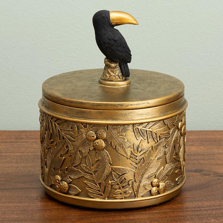 Golden Box With Toucan Lid