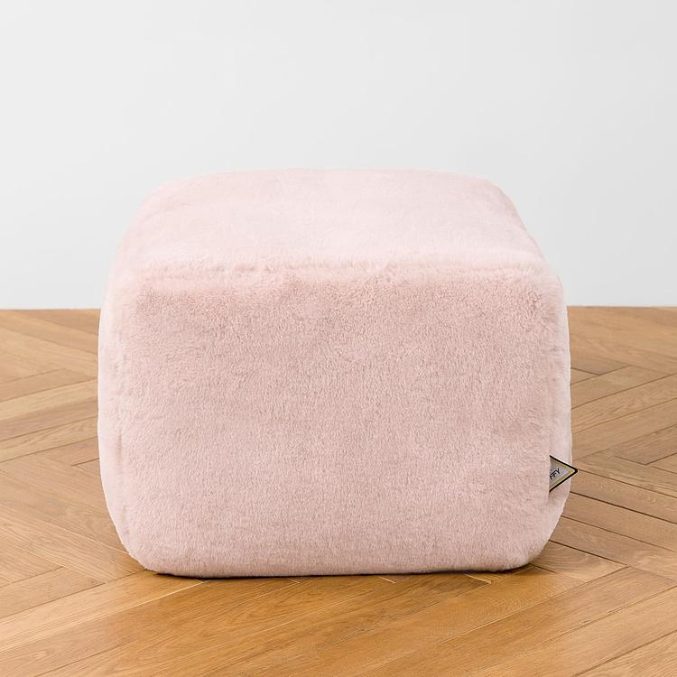 Пуфик Alaska Rectangular Pouf Small искусственный мех Big Bear Pink - ракурс 4