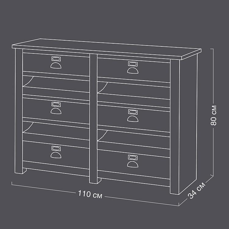 Комод Manchester Chest With 6 Drawers Mango Wood - ракурс 7