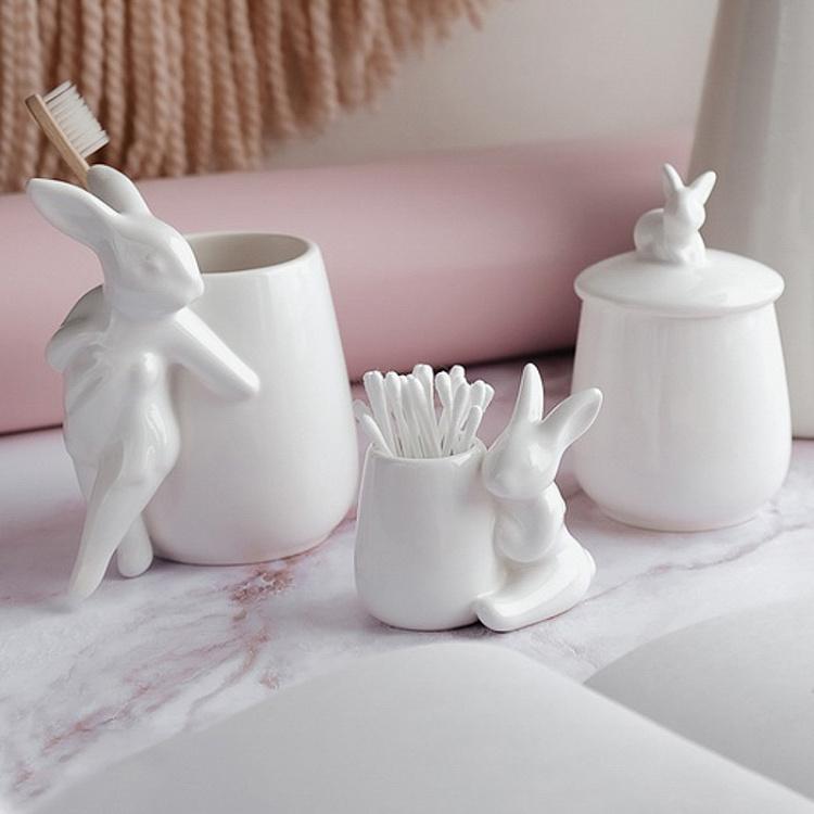 Стакан для ватных палочек с кроликом Rabbit Earstick Glass