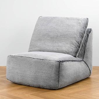 Кресло Lomfy Chair искусственный мех Grizzly Grey