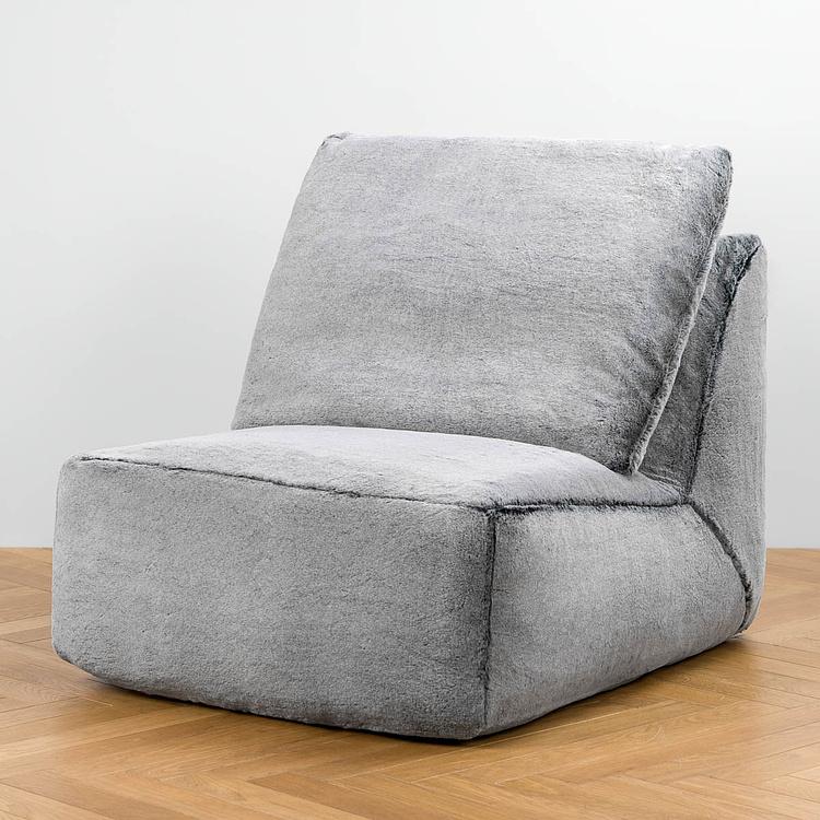 Кресло Lomfy Chair искусственный мех Grizzly Grey