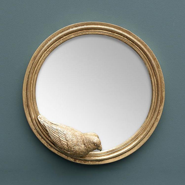 Golden Mirror With Bird