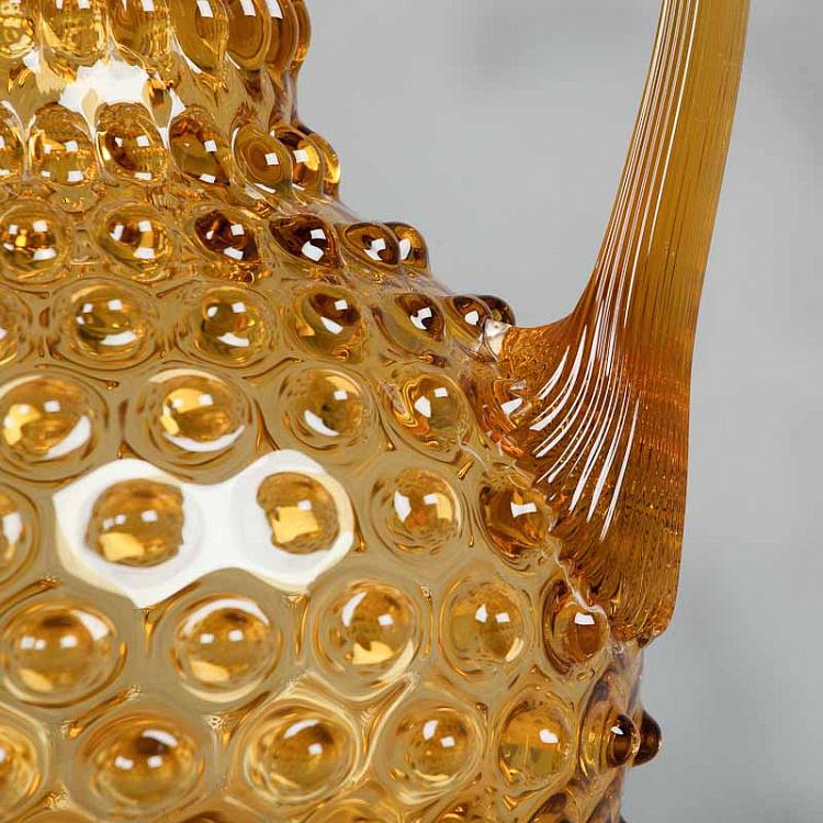 Янтарный кувшин Диамант  Pitcher Hobnail Amber Color Large