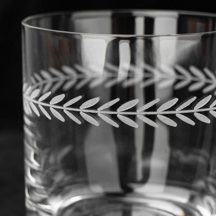 Стакан для виски с узором Листва Leaf Cutting Whisky Glass