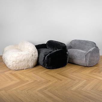 Двухместный диван Snug 2 Seater искусственный мех Grizzly Grey - ракурс 9