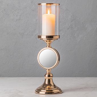 Metal Mirror Candle Holder Gold