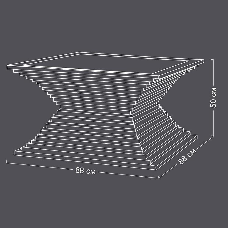 Журнальный стол Wooden Coffee Table Crescendo With Glass Top - ракурс 11
