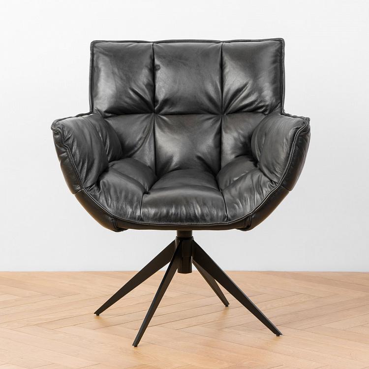 Вращающееся кресло Центр, чёрные матовые ножки Center Swivel Armchair, Black Matt Metal RM