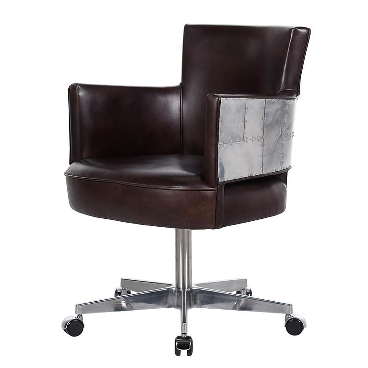 Рабочее кресло Суиндерби на колесиках, металлическая отделка Swinderby Office Chair, Spitfire