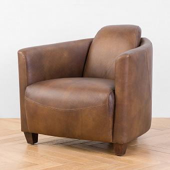 Кресло Inspector Armchair, Red Brown Wood D натуральная кожа Mocha