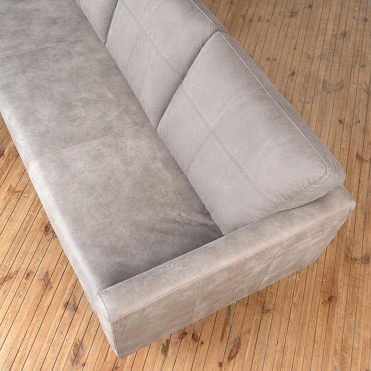Трёхместный диван Patrick 3 Seater, Oak Sandwashed натуральная кожа Pale Grey - ракурс 6