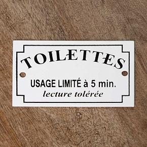 Door Plaque Toilettes Usage Limite a 5 min