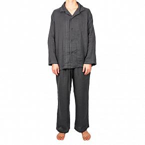 Crepe Gauze Pajamas Sleep Wear Dark Grey S