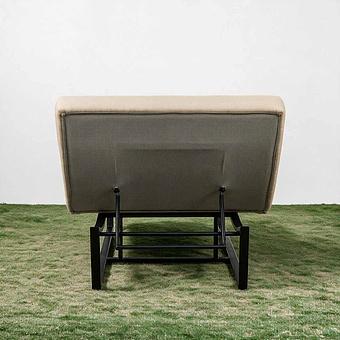 Садовый шезлонг-лежак Wave Lounger, Black акриловая ткань Heather Beige - ракурс 5