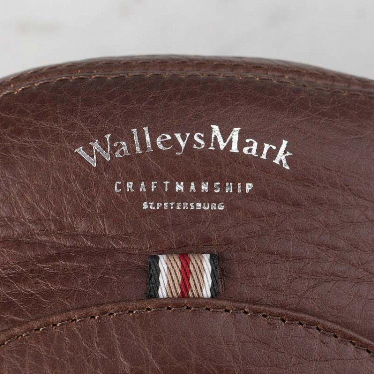 Вишнёво-коричневый кожаный кошелёк-мяч Оболенский Компакт Skid Obolensky Compact, Cherry Grain