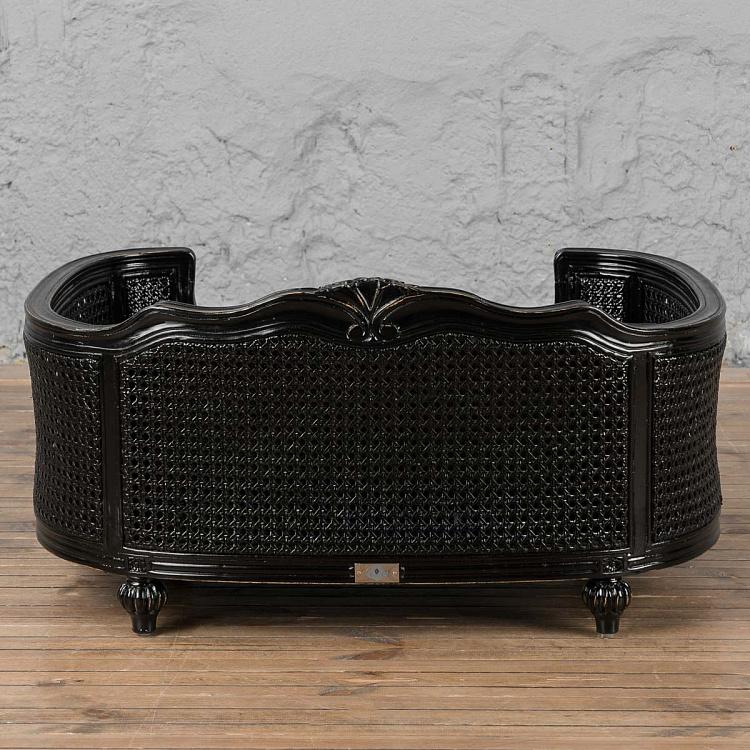 Чёрный диван для собак/кошек Артур, M Arthur Sofa Medium, Black Velvet