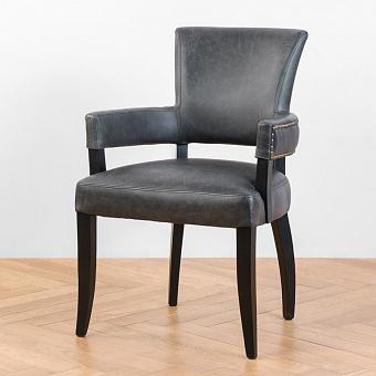 Стул Newport Dining Chair, Oak Black натуральная кожа Black Wax