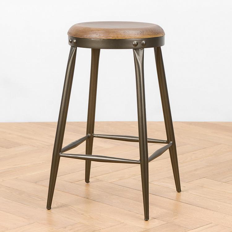 Stool Wooden And Metal
