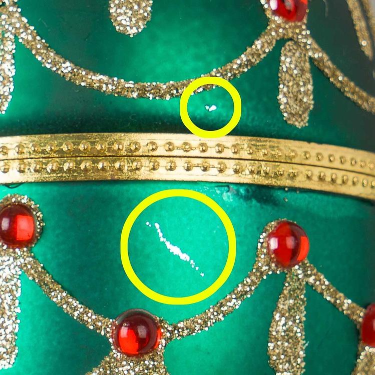 Набор из 2-х ёлочных игрушек Set Of 2 Xmas Egg Boxes Jewel Red Green 11 cm discount1 - ракурс 4
