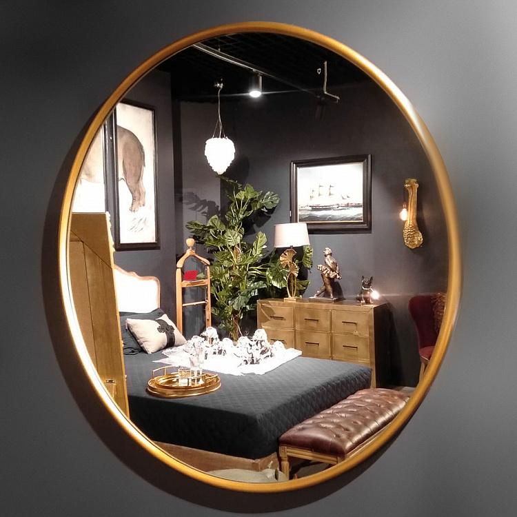 Круглое зеркало Винтажное золото дисконт Round Mirror Antique Gold discount