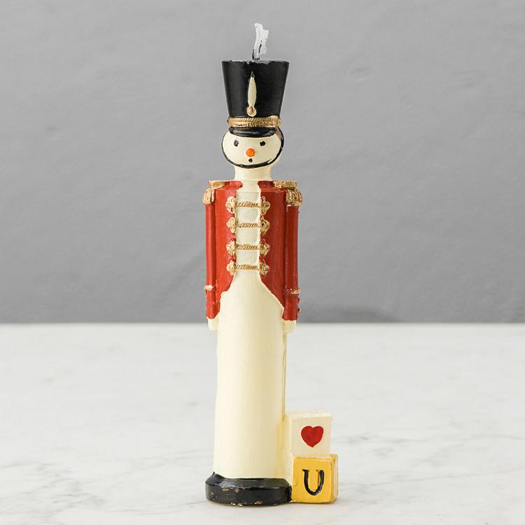 Свеча Солдат в красной форме Paraffin Candle Soldier In Red Uniform