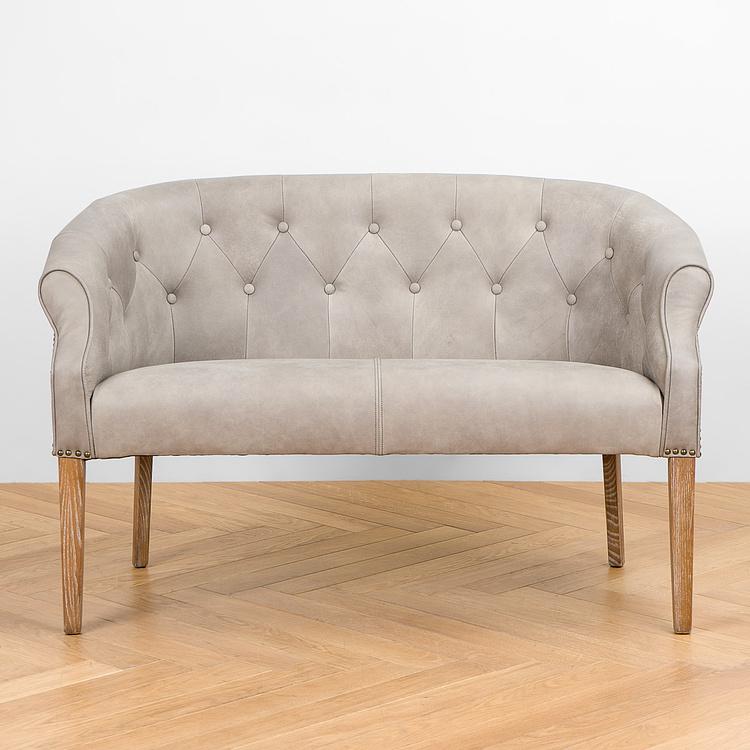 Двухместный кожаный диван Маршал, песочные ножки Marshall 2 Seater, Oak Sandwashed Leather