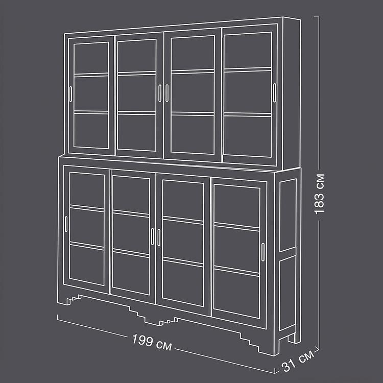 Сервант Anatole 2 Parts Glass Cabinet - ракурс 14