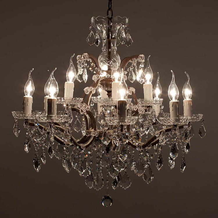 Люстра Crystal Chandelier 26 Inches discount хрусталь и металл Clear Crystal and Antique Rust