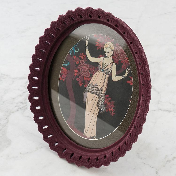 Картина-принт в овальной рамке Позирующая девушка Artdeco Posture Illustration Oval Frame