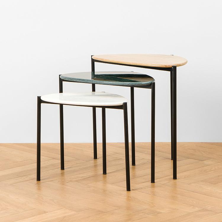 Комплект из трёх столиков Кальва Set Of 3 Calva Nesting Tables