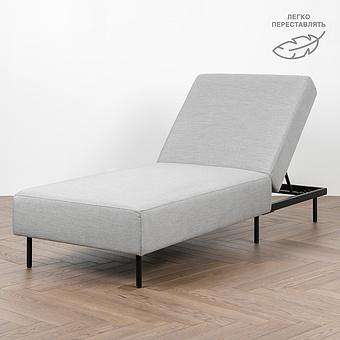 Садовый шезлонг-лежак Chic Lounger, Black акриловая ткань Lead Chine