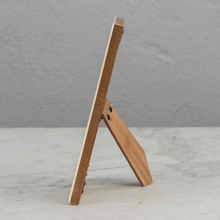 Рамка для фото с золотистыми пусетами, L White Photo Frame With Stud Large