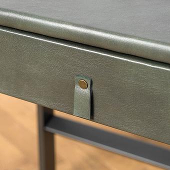 Письменный стол Saint Malo Desk, Black Matt Metal RM натуральная кожа Lawn Green Franco