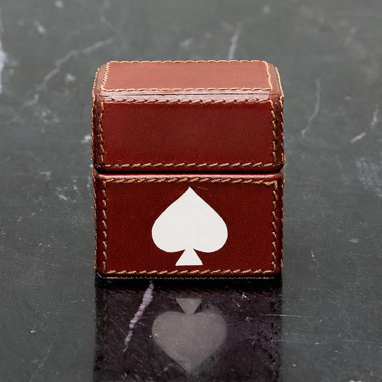 Мини-колода игральных карт в кожаной коробке Mini Deck Of Card Leather Box