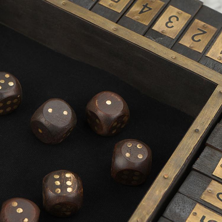 Настольная игра Закрой коробку на четверых Shut The Box Game 4 Players Wooden And Brass