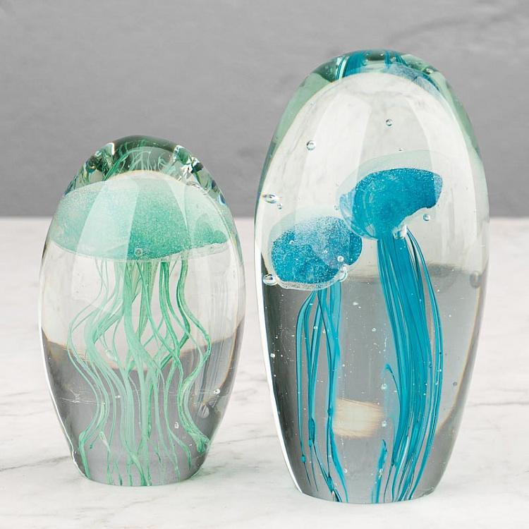 Пресс-папье Светло-зелёная медуза Glass Paperweight Light Green Jellyfish