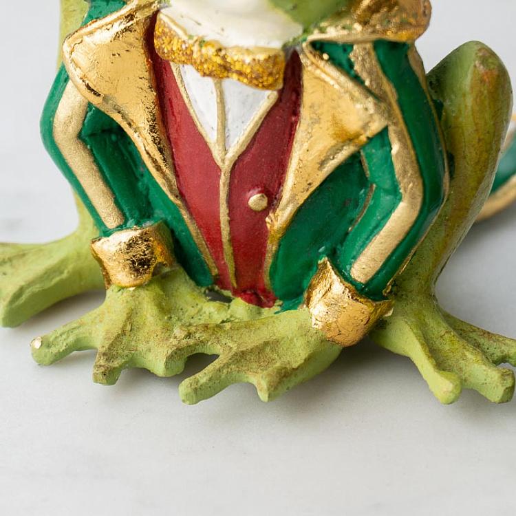 Набор из трёх ёлочных игрушек Принцы-Лягушки Set Of 3 Dressed Frog Princes Green 10,5 cm