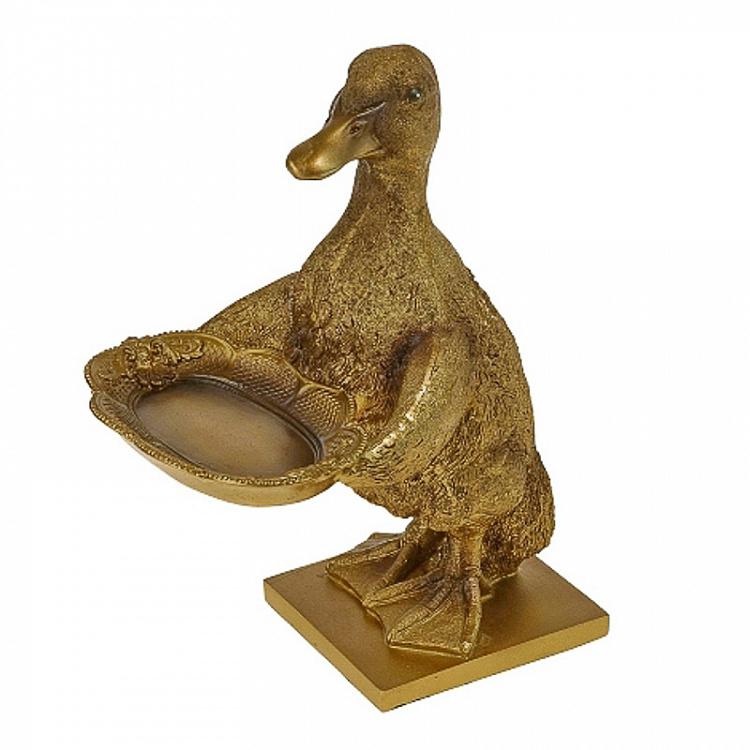 Подставка для мелочей и украшений Золотая утка Card Holder Duck Gold