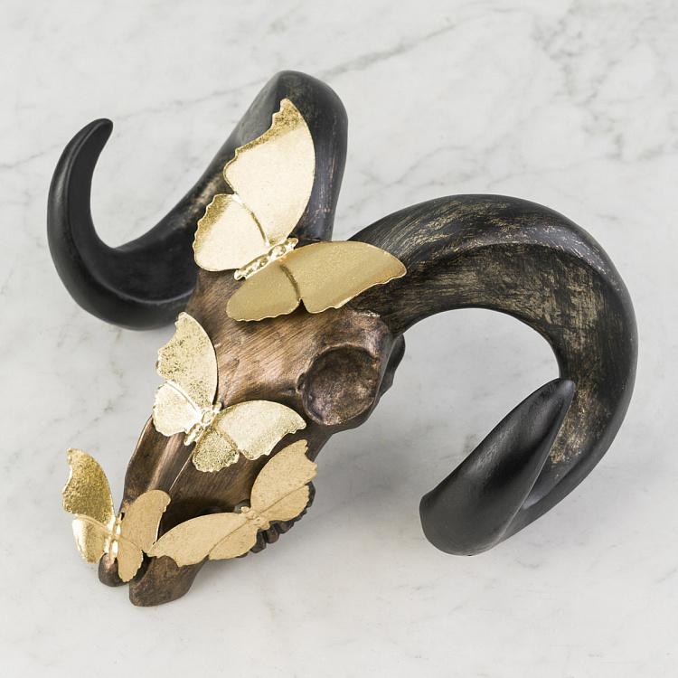 Ram Skull With Butterflies