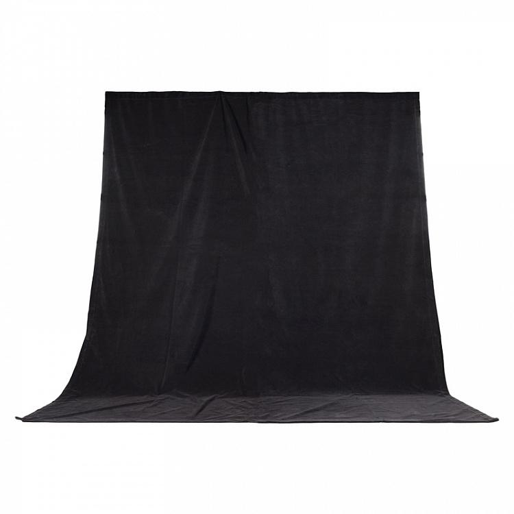 Чёрная бархатная портьера Curtain Vintage Black 380x380 cm