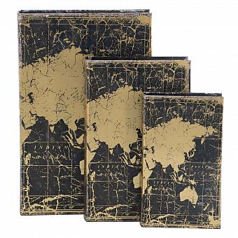 Набор из 3-х шкатулок Set Of 3 Book Boxes World Map