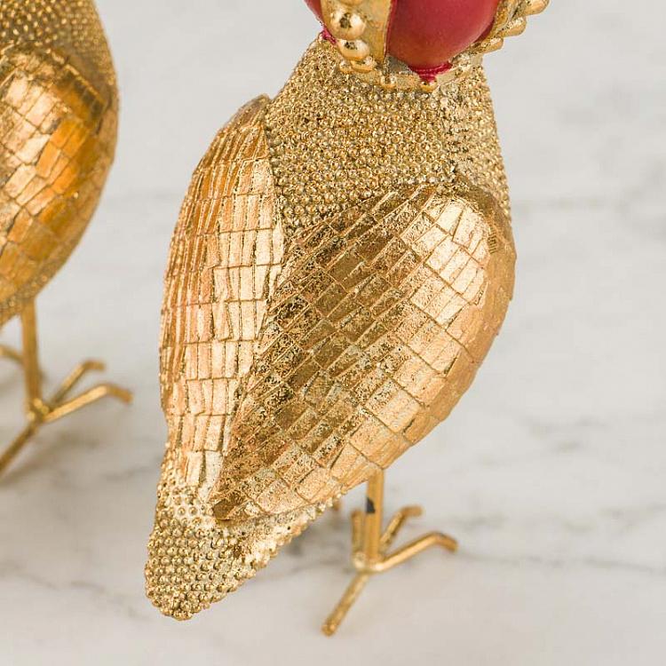 Набор из двух статуэток Золотые королевские птицы Set Of 2 Figurines Royal Bird Gold Red