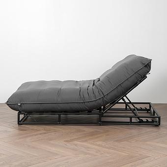 Садовый шезлонг-лежак Coral Lounger, Black акриловая ткань Anthracite Carbon - ракурс 3