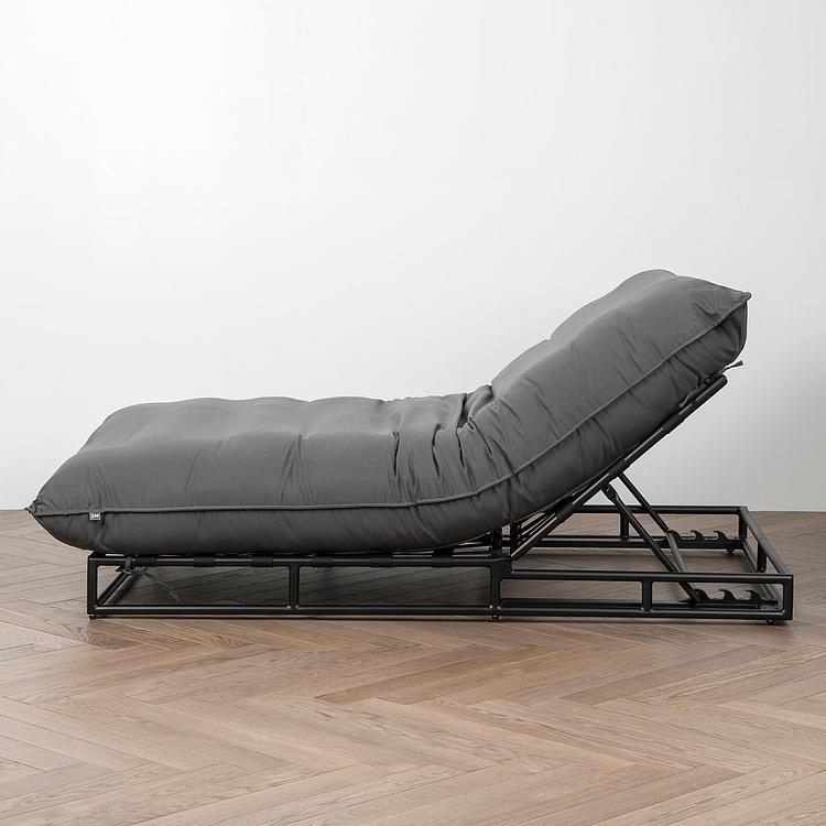 Садовый шезлонг-лежак Coral Lounger, Black акриловая ткань Anthracite Carbon - ракурс 3