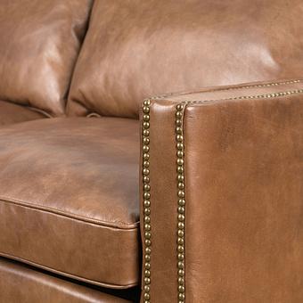 Двухместный диван Minister 2 Seater RM натуральная кожа Brown Franco - ракурс 7