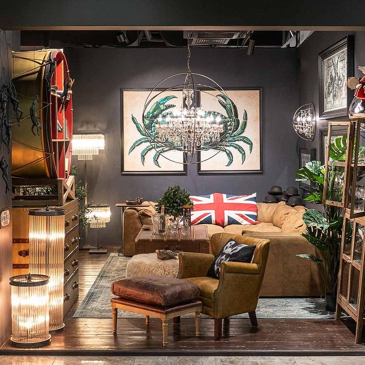 Напольный светильник Rod Floor Lamp Short хрусталь и металл Clear Crystal and Natural Metal - ракурс 8