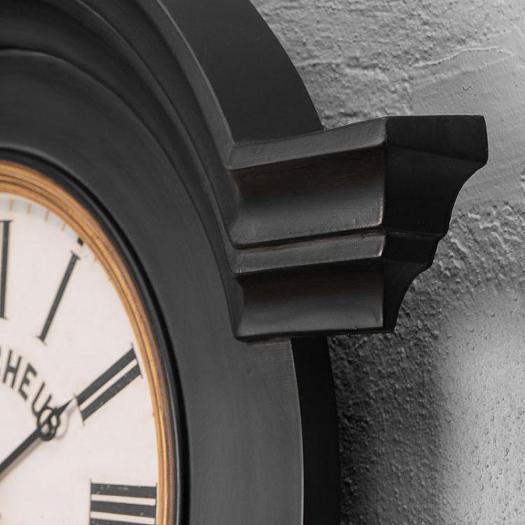 Чёрные настенные часы с фризом Шато Black Ornamental Chateau Clock Large
